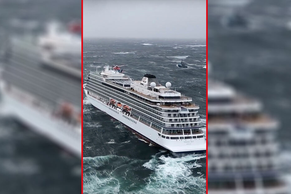 Das Kreuzfahrtschiff "Viking Sky" driftet in Richtung Land.