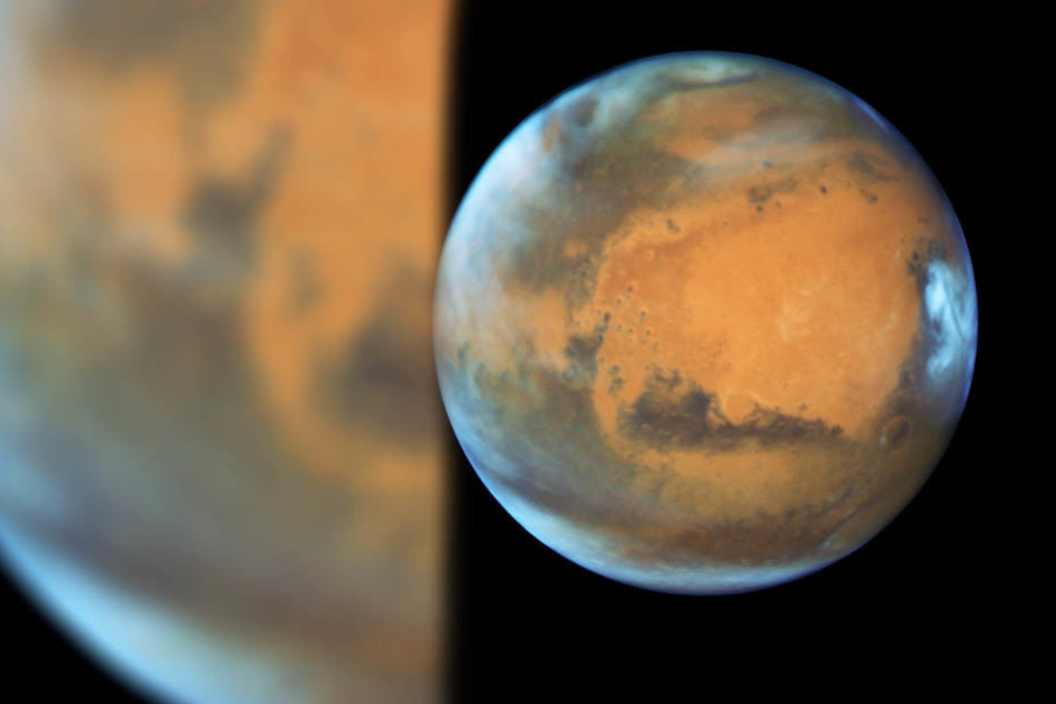 So sieht der Planet Mars aufgenommen vom Hubble-Weltraumteleskop aus.