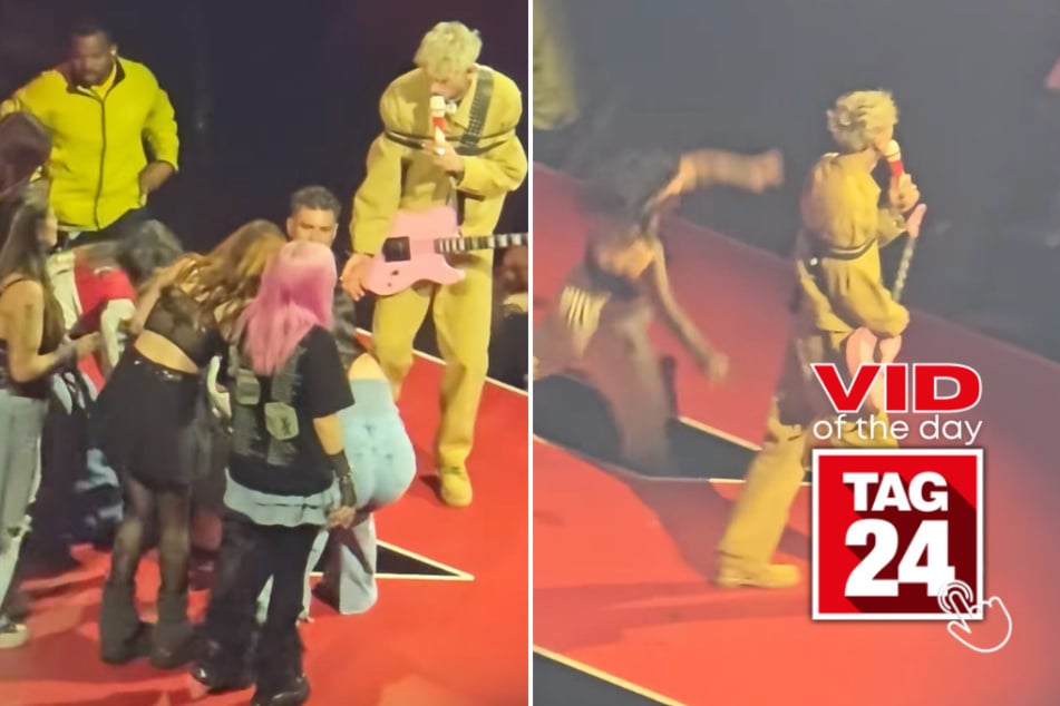 viral videos: Viral Video of the Day for March 7, 2026: Fan falls into stage gap during Machine Gun Kelly's UK concert