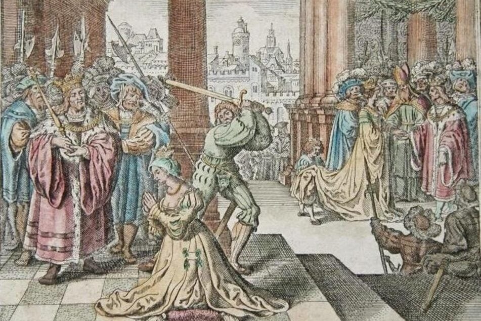 Die Enthauptung von Anne Boleyn (Werk von 1695).