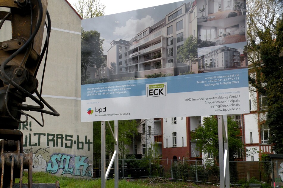 An "Hildebrand's Eck" soll wie auf dem Plakat dargestellt ein ganz neues Wohnareal entstehen.