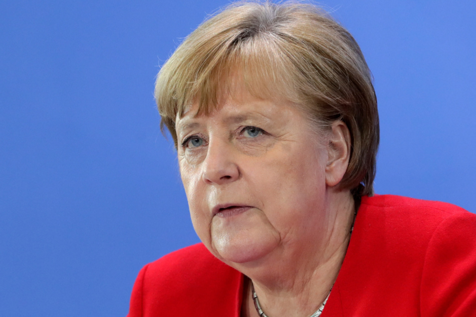 Merkel bei der PK.