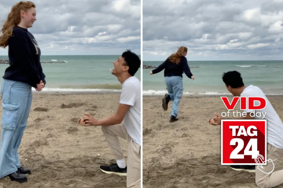 viral videos: Viral Video of the Day for October 1, 2023: Girl screams and dashes away after boyfriend proposes!