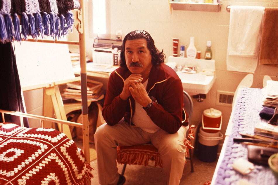 Indigenous political prisoner Leonard Peltier is pictured in 1993 while incarcerated at the Coleman Federal Correctional Complex in Florida.