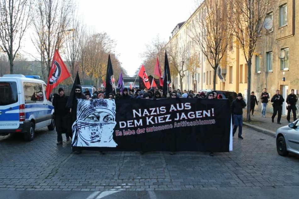 Demo gegen rechte Strukturen im Leipziger Osten.