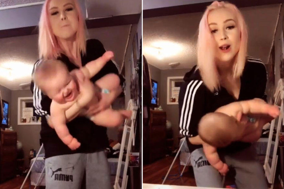 "Du brichst ihm sein Genick": Mutter hält Baby wie eine Waffe und schüttelt es hin und her