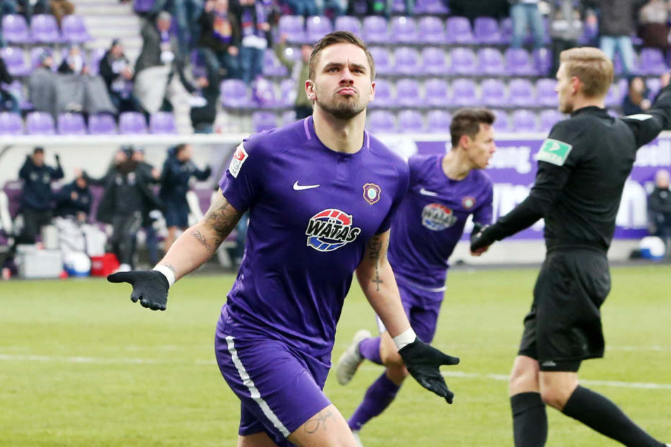 Pascal Testroet schoss drei Tore und sorgte für die erste Niederlage von Union Berlin.