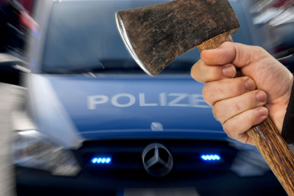 Der 23-Jährige führte die Axt in einer Plastiktüte mit sich (Fotomontage).