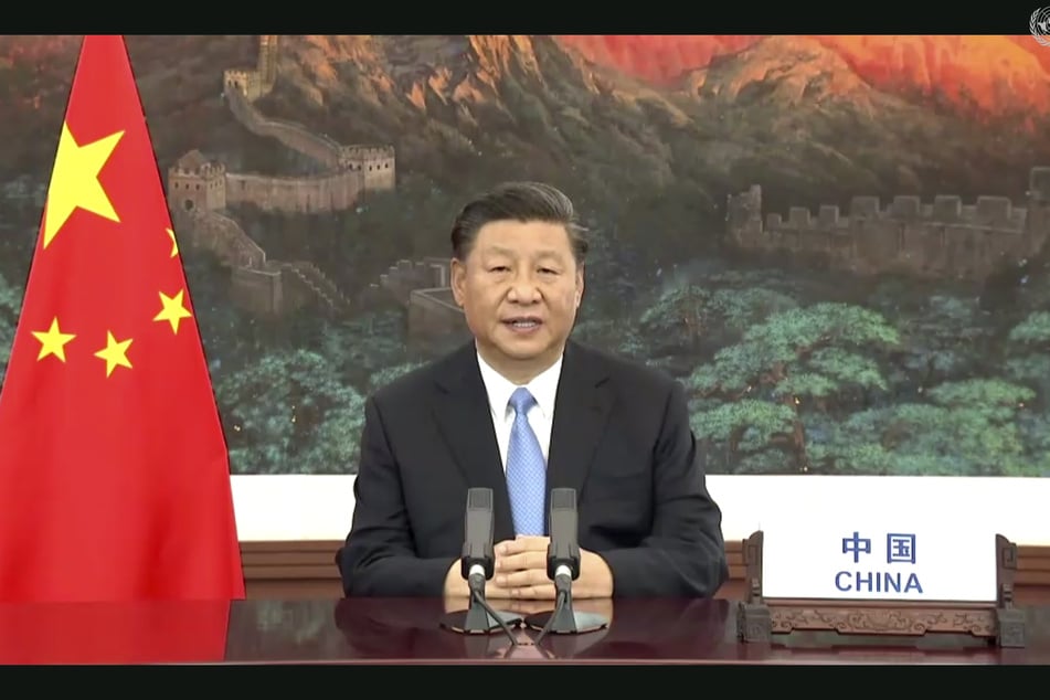 Xi Jinping, Präsident von China, spricht während einer vorab aufgezeichneten Videobotschaft anlässlich des Beginns der Generaldebatte der 75. UN-Vollversammlung.