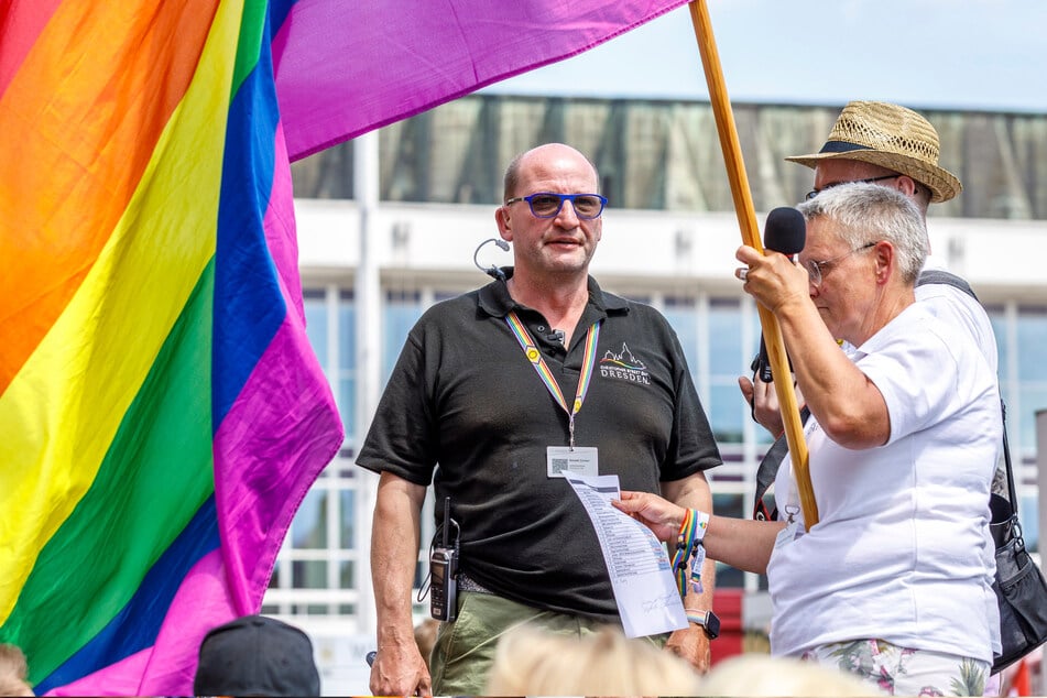 CSD-Dresden-Vorstandssprecher Ronald Zenker im vergangenen Jahr auf dem Christopher Street Day.