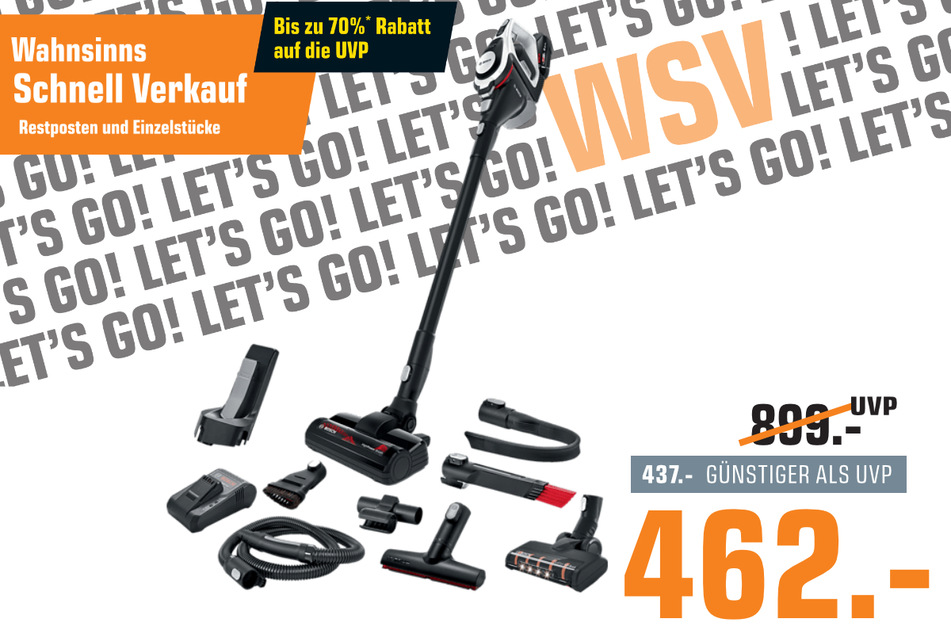 Bosch-Akkusauger für 462 statt 899 Euro.