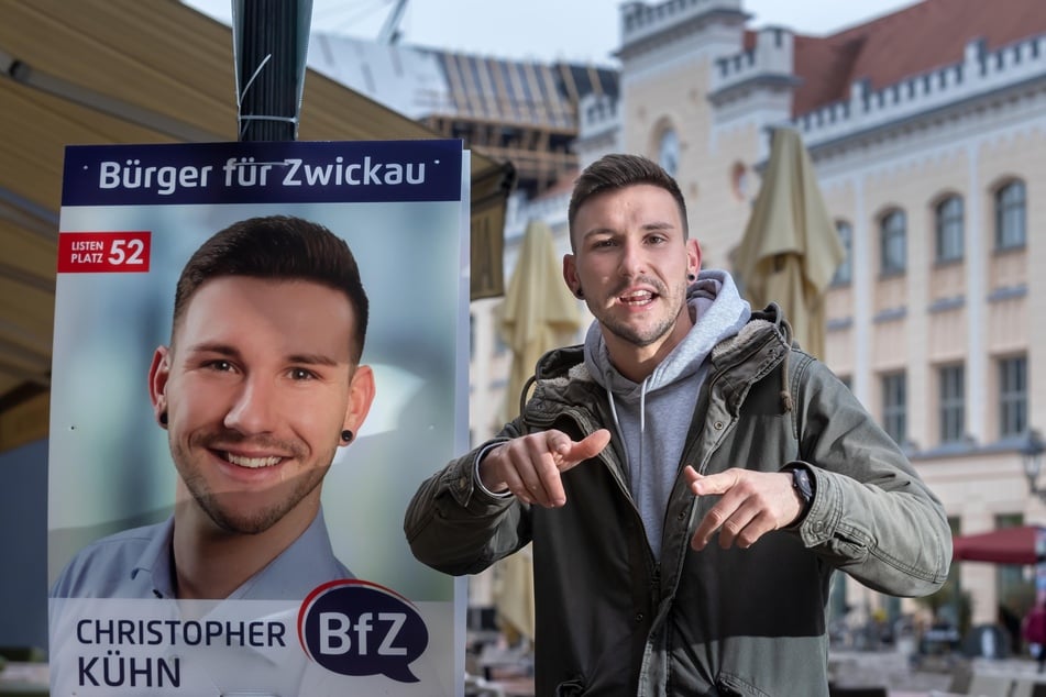 Christopher Kühn (36) zog 2019 nach erfolgreichem Wahlkampf in den Zwickauer Stadtrat ein.