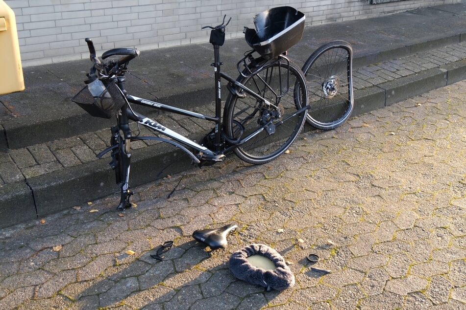 Das demolierte Fahrrad des Unfall-Opfers.