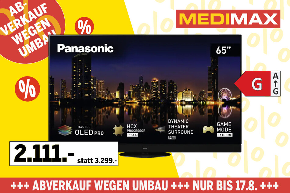 65-Zoll Panasonic-OLED-TV für 2.111 statt 3.299 Euro.