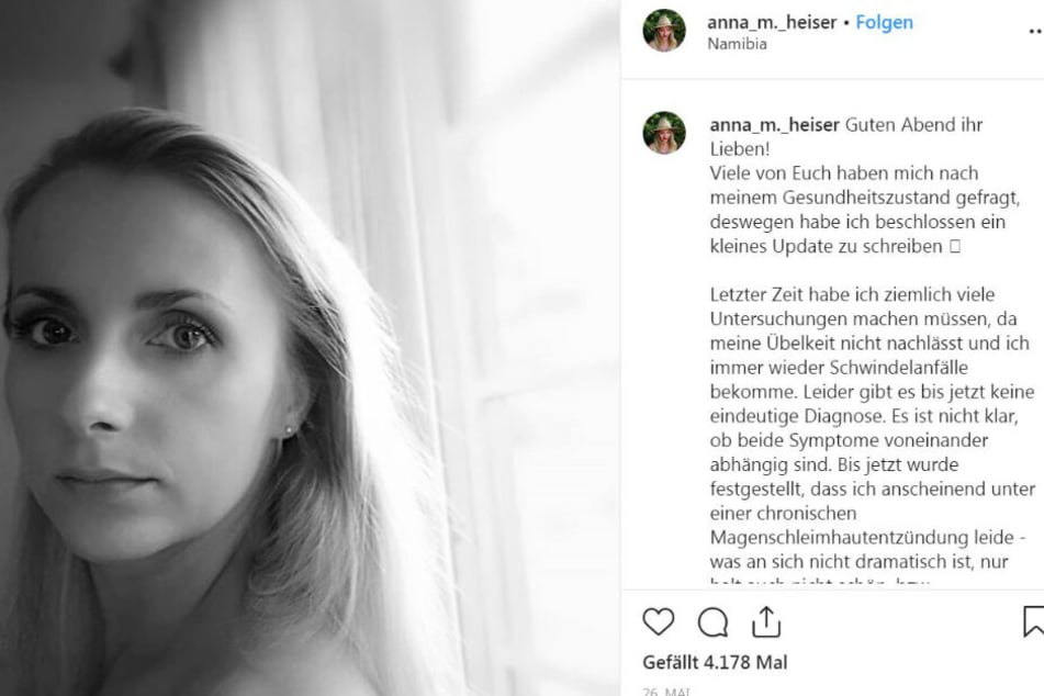 Ende Mai gab Anna Heiser (29) bekannt wie schlecht es ihr gesundheitlich geht.