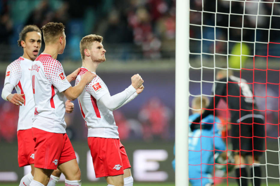 Die ist sie, die Jubelfaust! Timo Werner konnte kurz vor der Halbzeit das 2:1 per Elfmeter erzielen. Das reichte am Ende aber nicht.