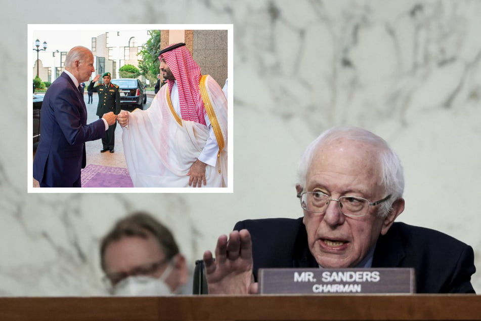 Bernie Sanders (r.) said Biden should not have gone to Saudi Arabia and instead proposed introducing a windfall profits tax on oil companies.