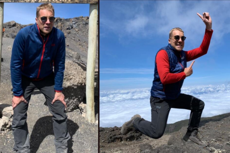 Auf dem Kilimandscharo angekommen, überwog die Freude den Aufstieg endlich geschafft zu haben.