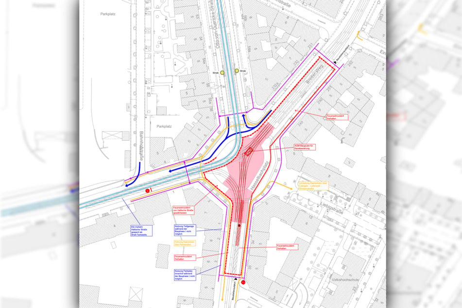 Der Lageplan für die erste Bauphase vom 31. Januar bis 30. Juni.