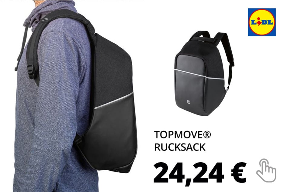 TOPMOVE® Rucksack, 12,5 l Volumen, mit Diebstahlsicherung, RFID-auslesesicheres Hauptfach
