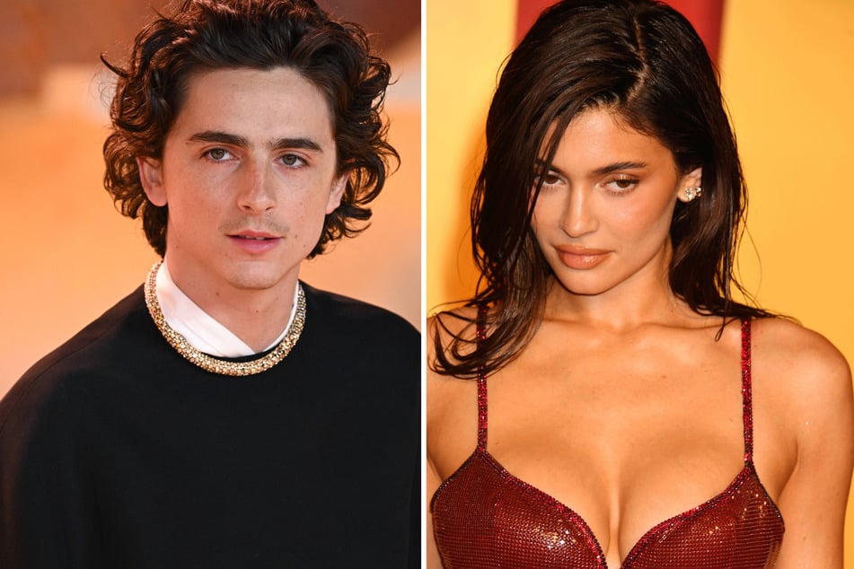Kylie Jenner (r.) is not pregnant with Timothée Chalamet's baby, according to insiders.