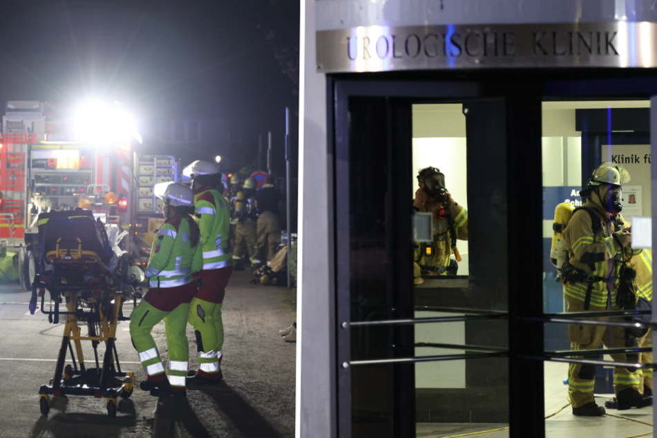 Zahlreiche Rettungskräfte machten sich am späten Sonntagabend zur Düsseldorfer Uniklinik.