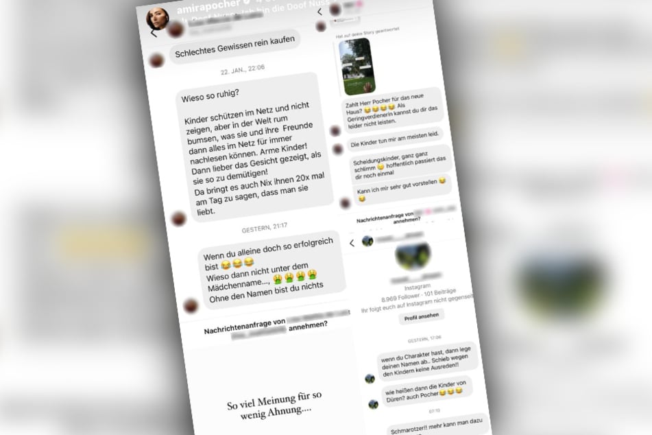 Amira Pocher teilte die fiesen Nachrichten in ihrer Instagram-Story.