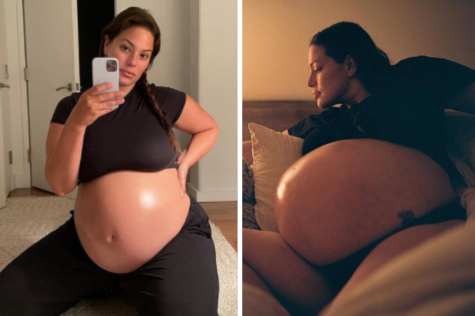 Ashley Graham said she had made it to full-term of her pregnancy on Sunday.
