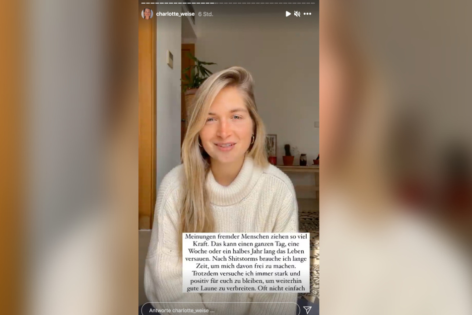 Auf Instagram macht Charlotte Weise (28) ihre Follower auf den Hass im Netz aufmerksam.