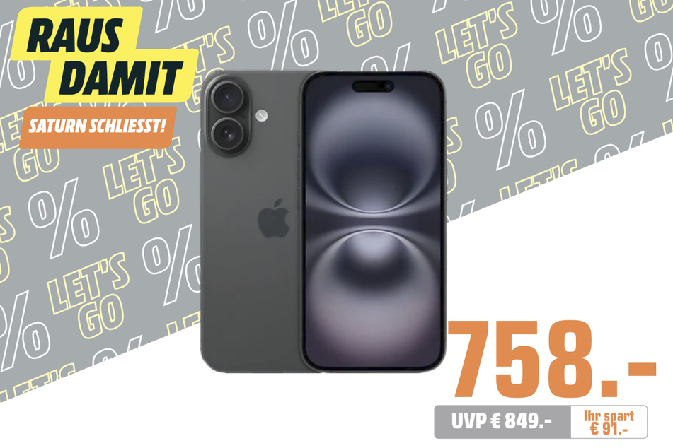 Apple iPhone 16 für 758 statt 849 Euro.