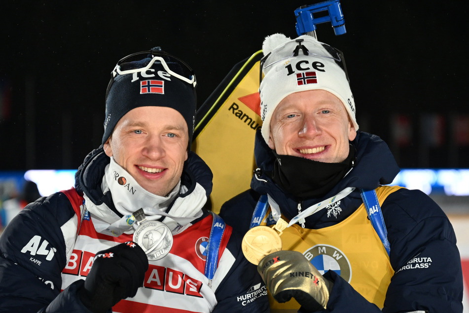 Tarjei (35, l.) und Johannes Thingnes Bø (30) dominierten in dieser Saison zusammen den Biathlon-Weltcup. Mindestens ein weiteres gemeinsames Jahr folgt noch.