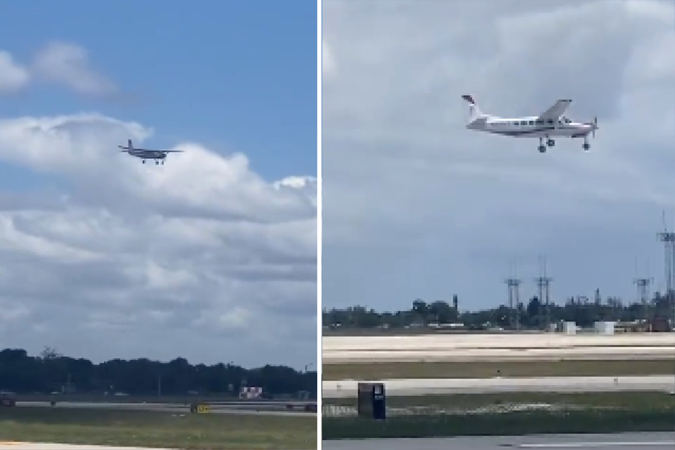 In einem Video sieht man die Cessna auf den Flughafen zusteuern.
