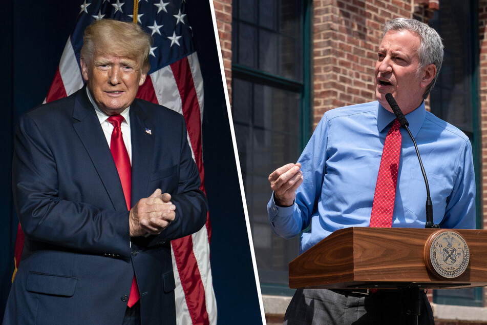 The Trump Organization filed a lawsuit on Monday after New York Mayor Bill de Blasio (r.) announced the end of the city's contracts with the company.