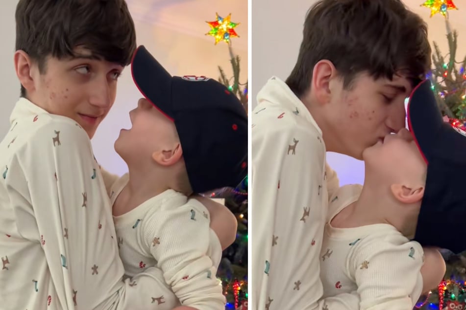 Nach einer liebevollen Erklärung nahmen sich die beiden Jungen in den Arm.