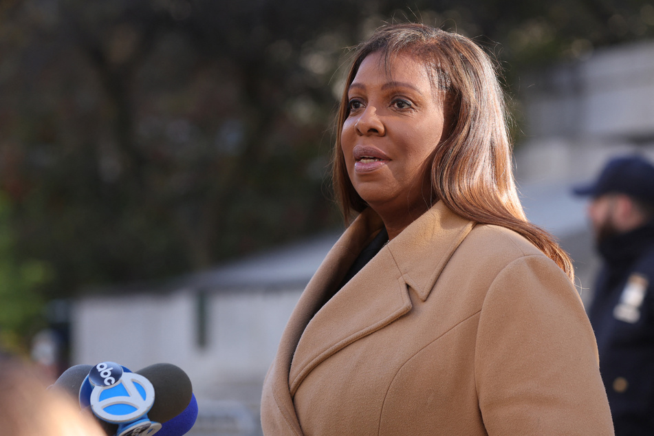 New York Attorney General Letitia James arrives for former President Donald Trump's civil fraud trial at New York State Supreme Court on November 08, 2023, in New York City.