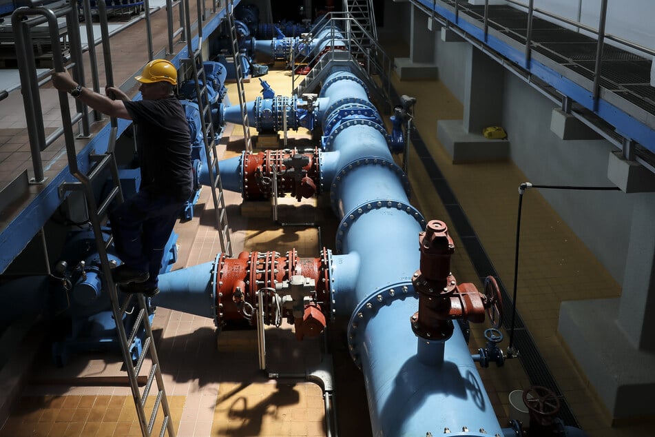 Neue Technik bei den Leipziger Wasserwerken in Probstheida.