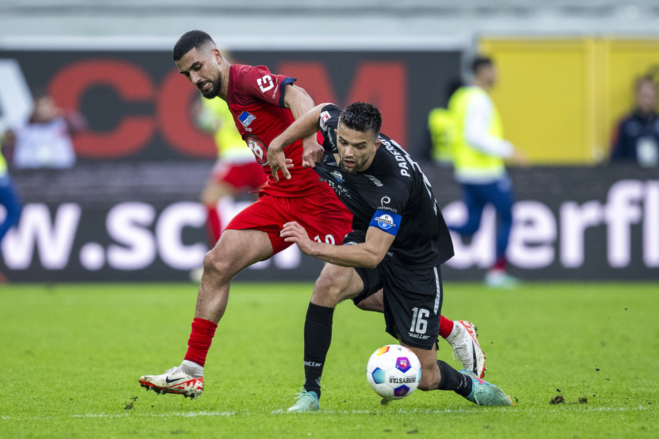 Seit Januar spielt Aymen Barkok (25, l.) auf Leihbasis für Hertha BSC.