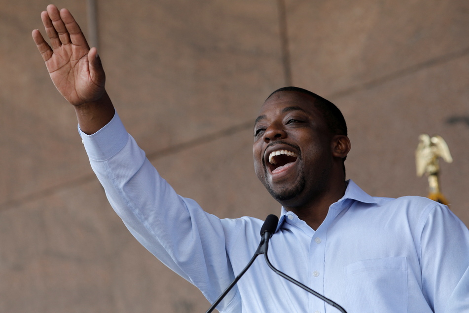 Brian Benjamin during an event to announce his new position of lieutenant governor alongside state governor Kathy Hochul, August 2021.