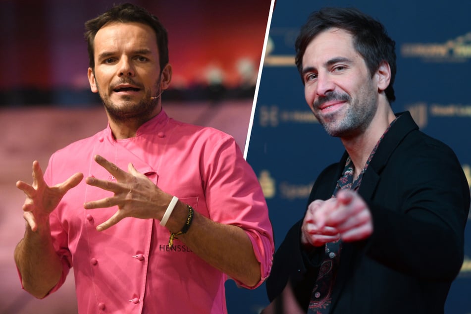 Zu den weiteren Gästen gehören unter anderem Koch Steffen Henssler (52, l.) und Musiker Max Giesinger (36).