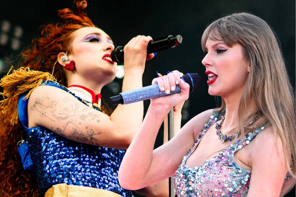 Chappell Roan (l.) and Taylor Swift are competing for a No. 1 spot on the Billboard 200 chart.