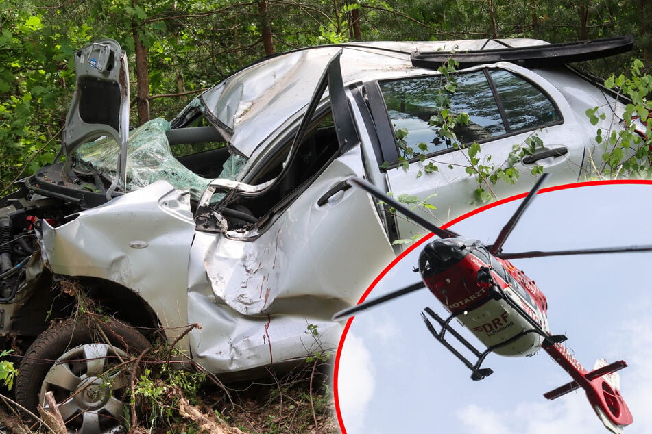 Heftiger Unfall in Niederlausitz: Toyota-Fahrerin kracht gegen Baum