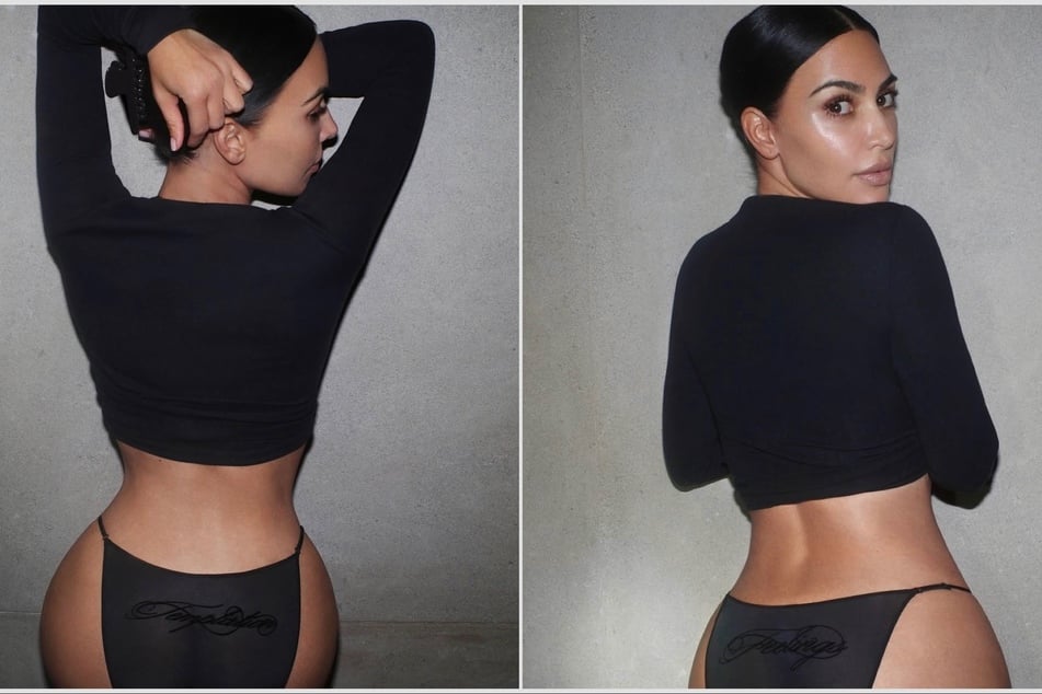 Kim Kardashian modeled her newest SKIMS item – the Milky Sheer String Bikini – from her New Essentials line.