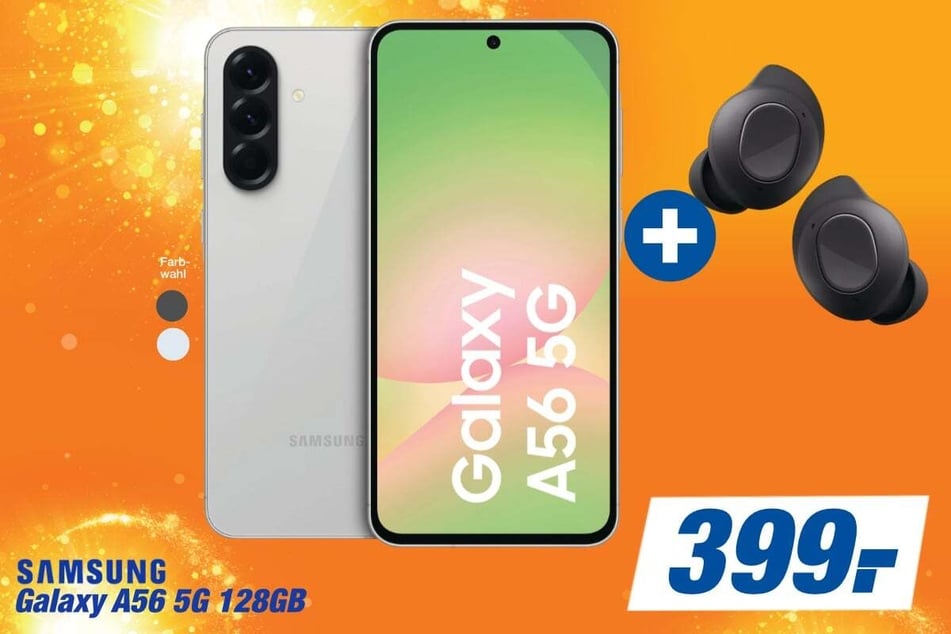 Samsung Galaxy A56 5G (128 GB) plus Samsung Galaxy Buds FE für 399 Euro.