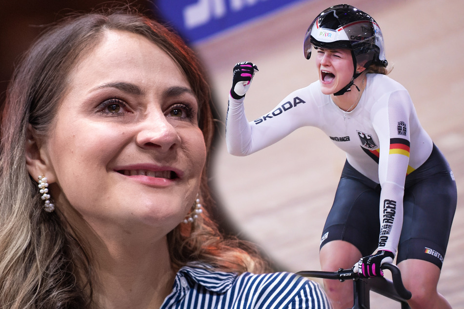 Olympiasiegerin Kristina Vogel (30) glaubt an den Erfolg der deutschen Bahnradfahrer bei den Olympischen Spielen in Tokio. Besonders Lea Friedrich (21, F.r.) traut sie Medaillenchancen zu. (Bildmontage)