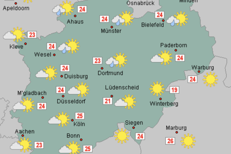 In Nordrhein-Westfalen kühlt es zu Wochenbeginn deutlich ab.