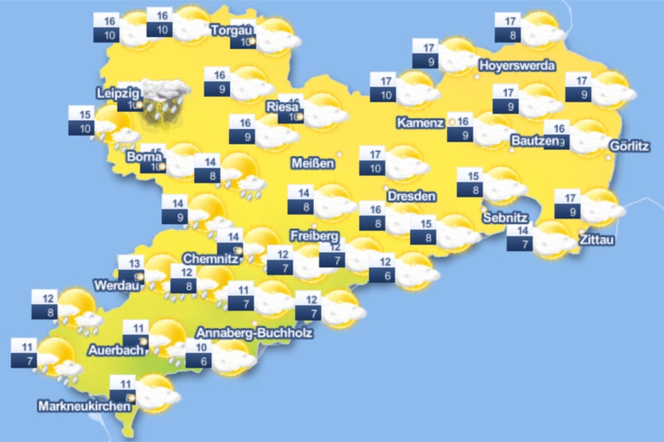 ... doch Schauer und Gewitter begleiten die Sachsen in den kommenden Tagen trotzdem.