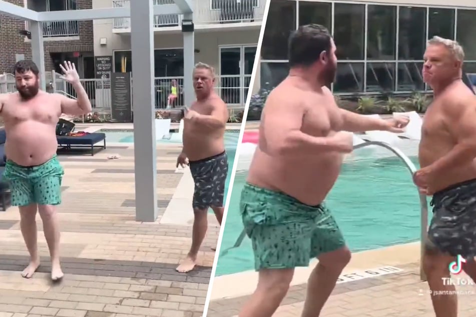 Dads fist fight at the pool as vacation gets rowdy