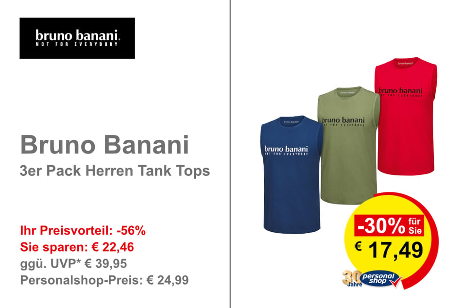Bruno Banani 3er Pack Herren Tank Tops