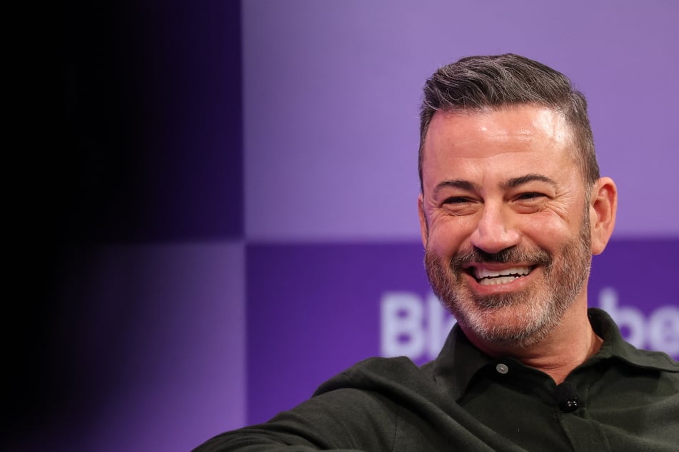 Jimmy Kimmel speaks during the Bloomberg Screentime conference in Los Angeles, California, on October 8, 2025.