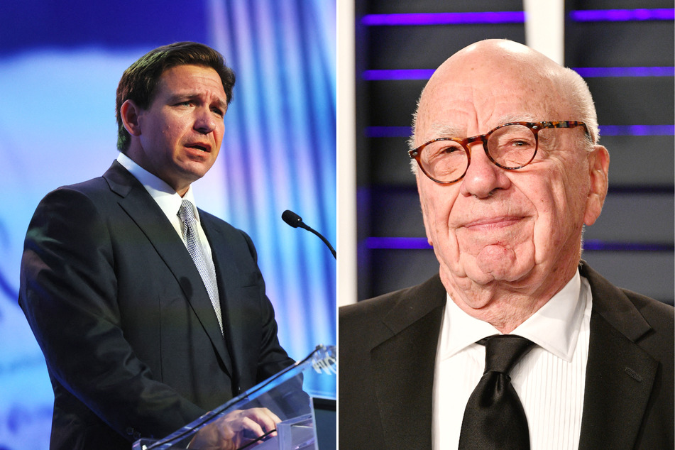Rupert Murdoch (r.) has lost faith in Florida Governor Ron DeSantis' ability to win the Republican Party's nomination for president in 2024 .
